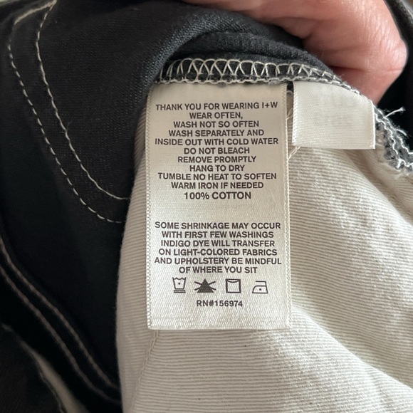 Imogene + Willie Molly Powell Wide Leg Jeans 31 Japanese Denim Black Slouchy - Picture 13 of 13